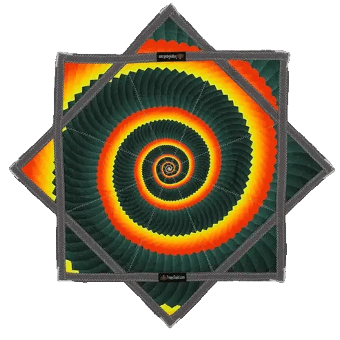 Mini - Orange & White Spiral (UV-Reactive) 24"