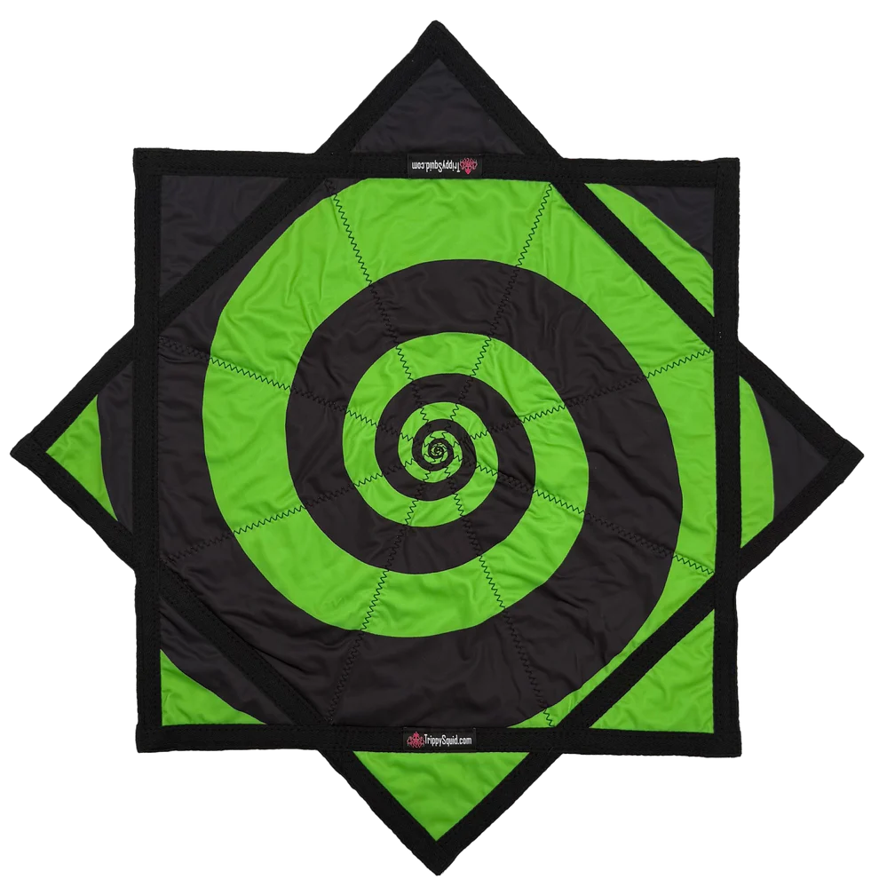 Green & Orange Spiral Flowstar (UV-REACTIVE) 20"