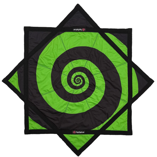 Green & Orange Spiral Flowstar (UV-REACTIVE) 20"